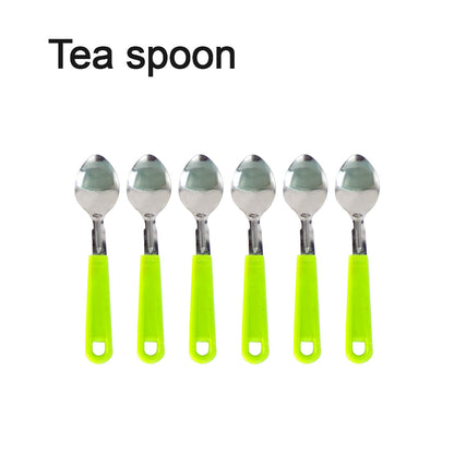 The full 24-piece stainless steel cutlery set arranged on a white background.