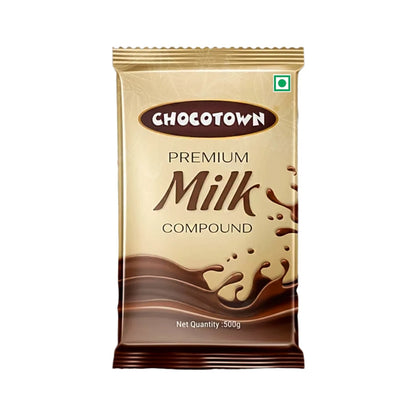Close-up of the smooth, rich texture of the Milk Chocolate Compound Slab.