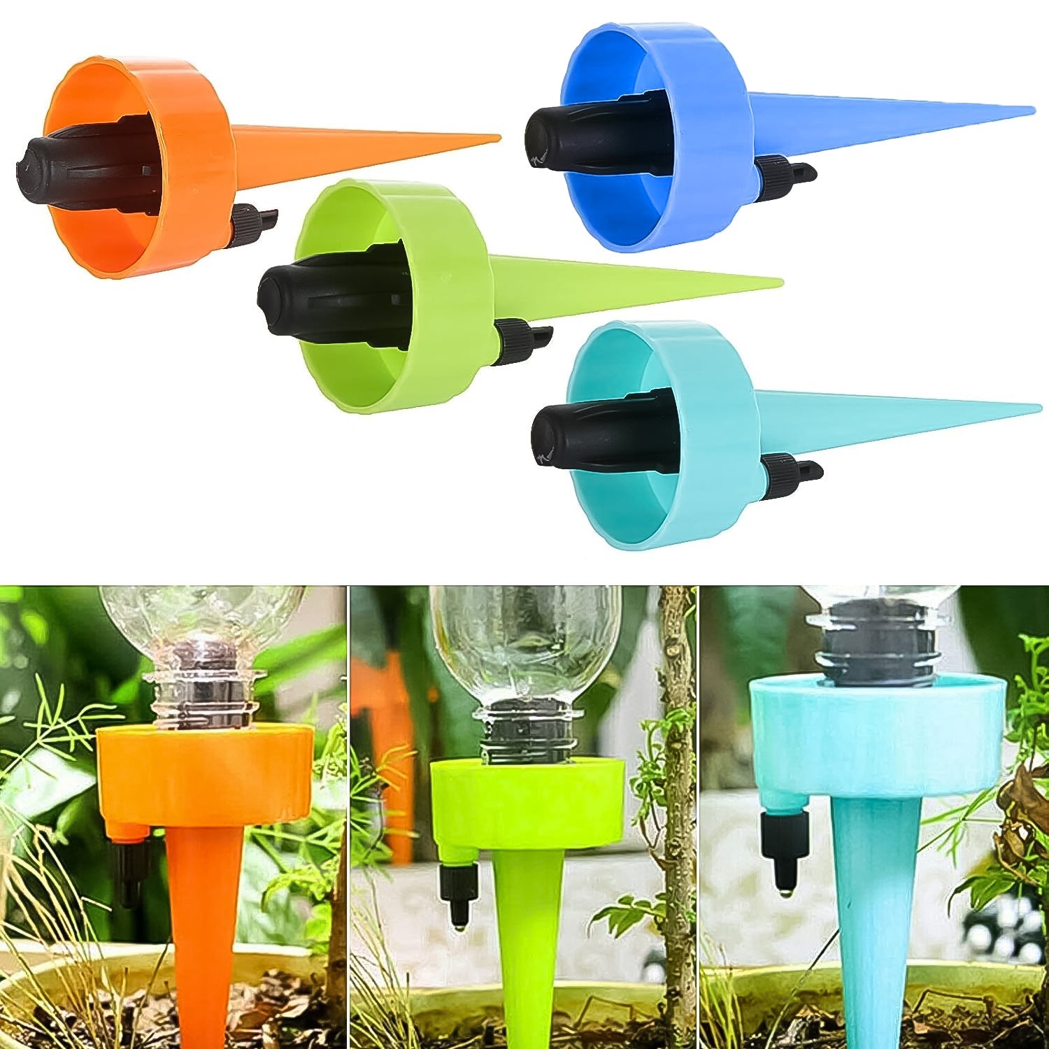 Self-Watering Spikes set of 4 for indoor plants.