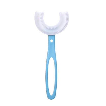 Kids U-Shaped Toothbrush with fun cartoon design for engaging oral care.