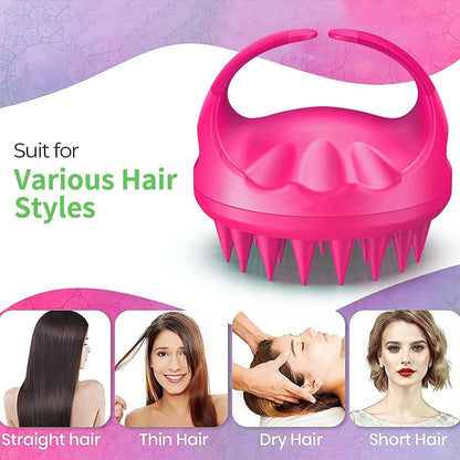 Close-up of soft silicone bristles on the head massager for exfoliation.