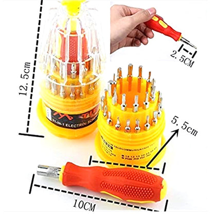 Ergonomic handle and selection of magnetic screwdriver bits from the BoltForce repair tool kit.