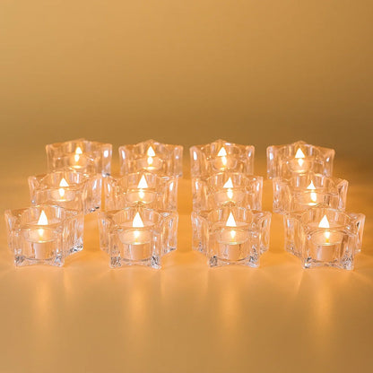Set of 12 decorative LED flameless candles with realistic flickering light