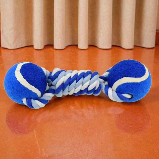 Durable two-way cotton rope dog toy for active play.