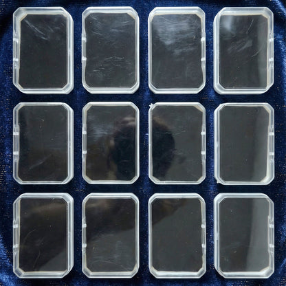 Close-up detail of soft inner base in mini rectangular jewellery box