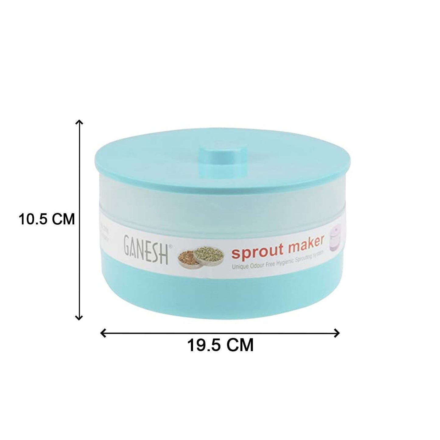 Ganesh sprout maker with three clear tiers, ideal for growing healthy sprouts.