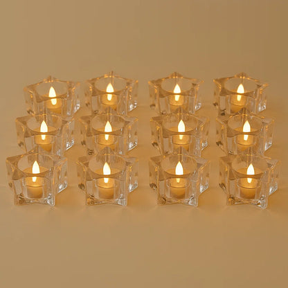 Crystal-effect flameless LED candles perfect for weddings and parties