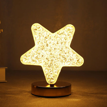 Brightly illuminated Crystal Diamond Lamp showcasing its unique light effects.