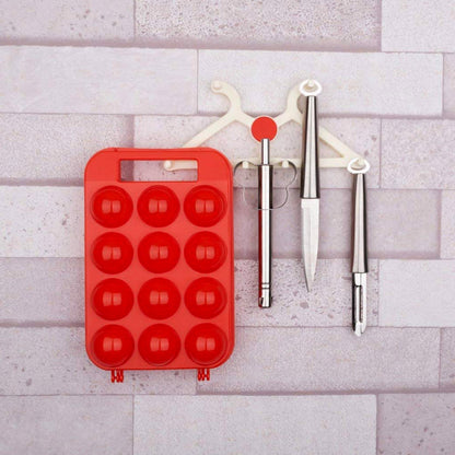 Compact plastic egg carrier, ideal for fridge or picnic use.