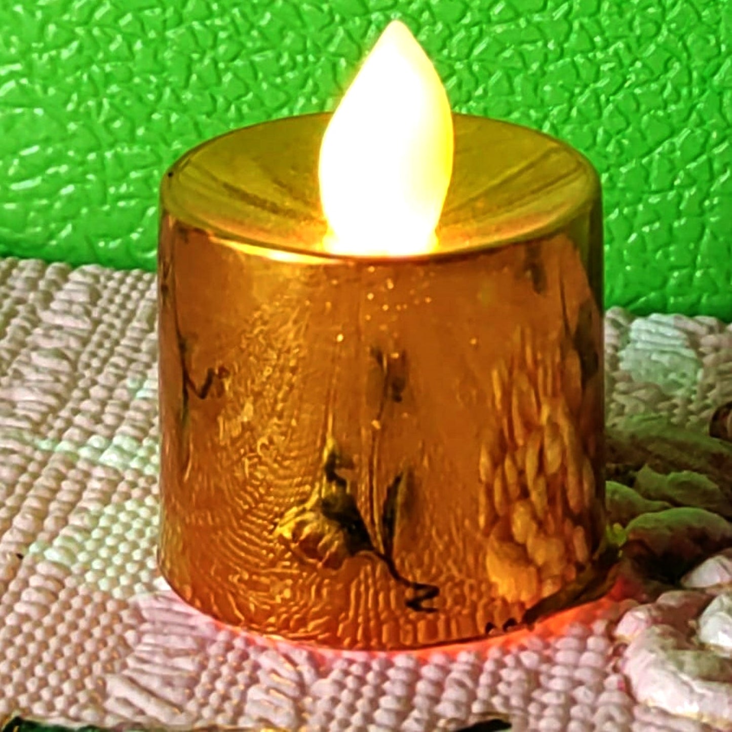 Arrangement of 24 plastic LED Diyas, ideal for Diwali celebrations.