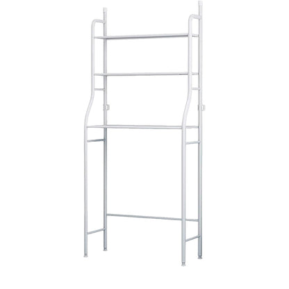 Components of the easy-to-assemble over toilet storage rack laid out for installation.