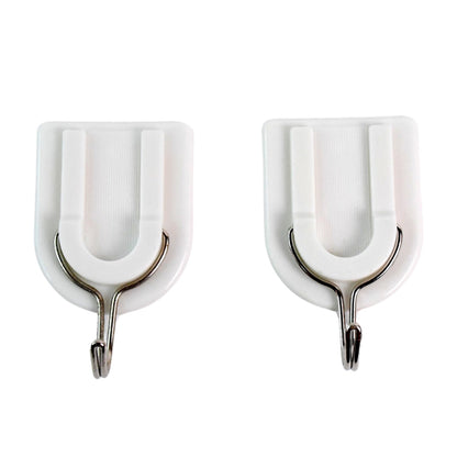 Bathroom organization with an adhesive hook securely holding a towel.