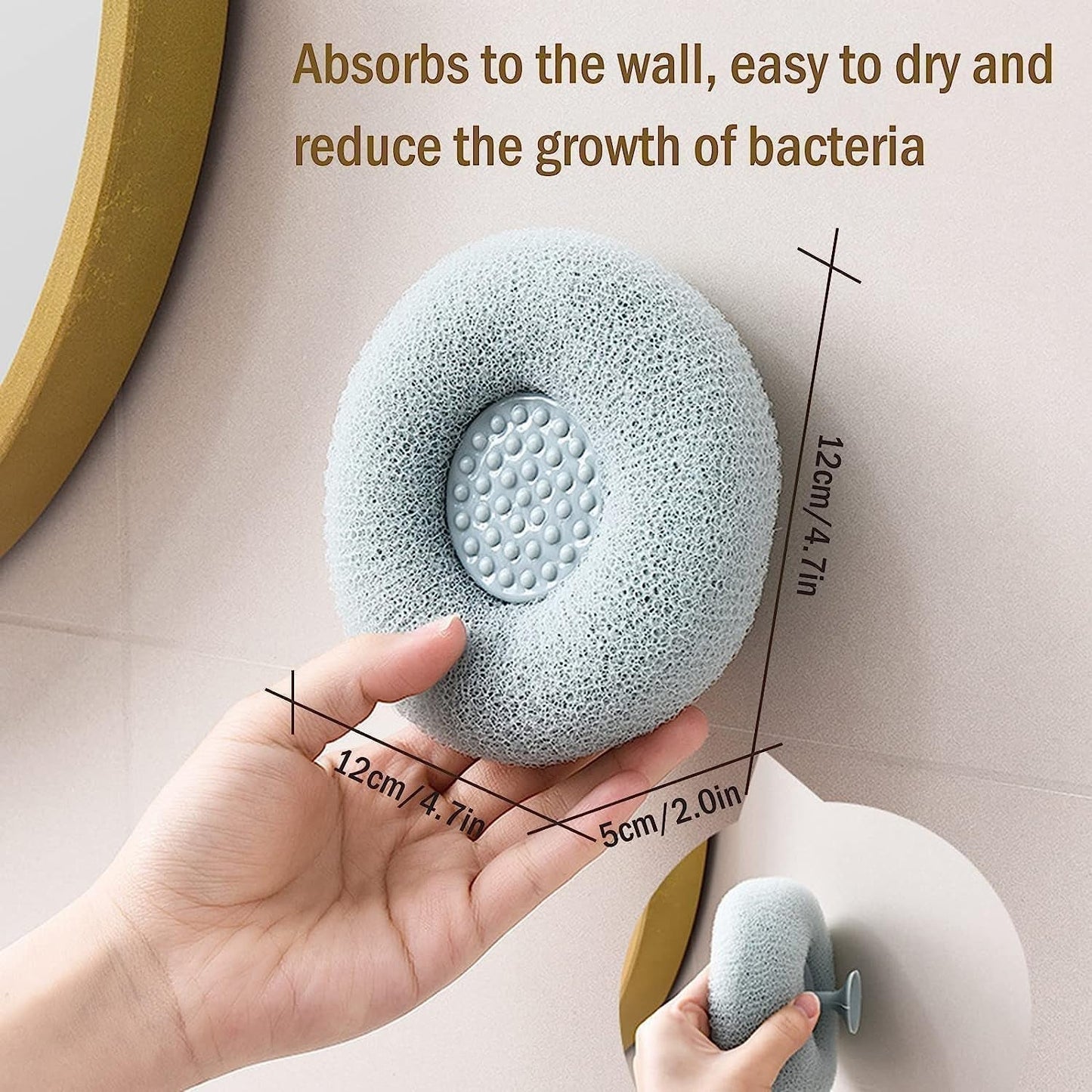 The flower bath sponge effortlessly creating rich, luxurious foam for bathing.