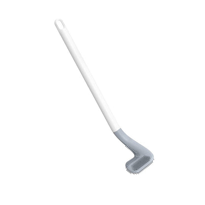 Golf Silicone Toilet Brush expertly reaching and cleaning under the toilet rim for complete hygiene.