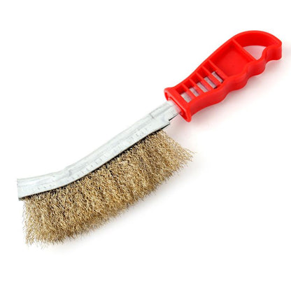 Front view of the sturdy stainless steel wire brush for effective cleaning.