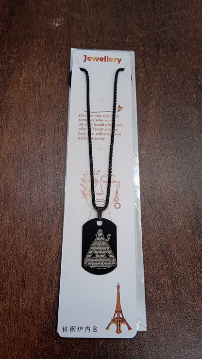 Sleek black Mahadev Locket with chain, offering a modern alternative to the classic silver Shiva pendant.