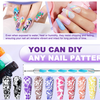 Close-up of nail art pen tip for precise polish application.