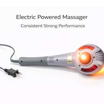 Detailed view of the electric massager's intuitive control panel with adjustable speed settings.