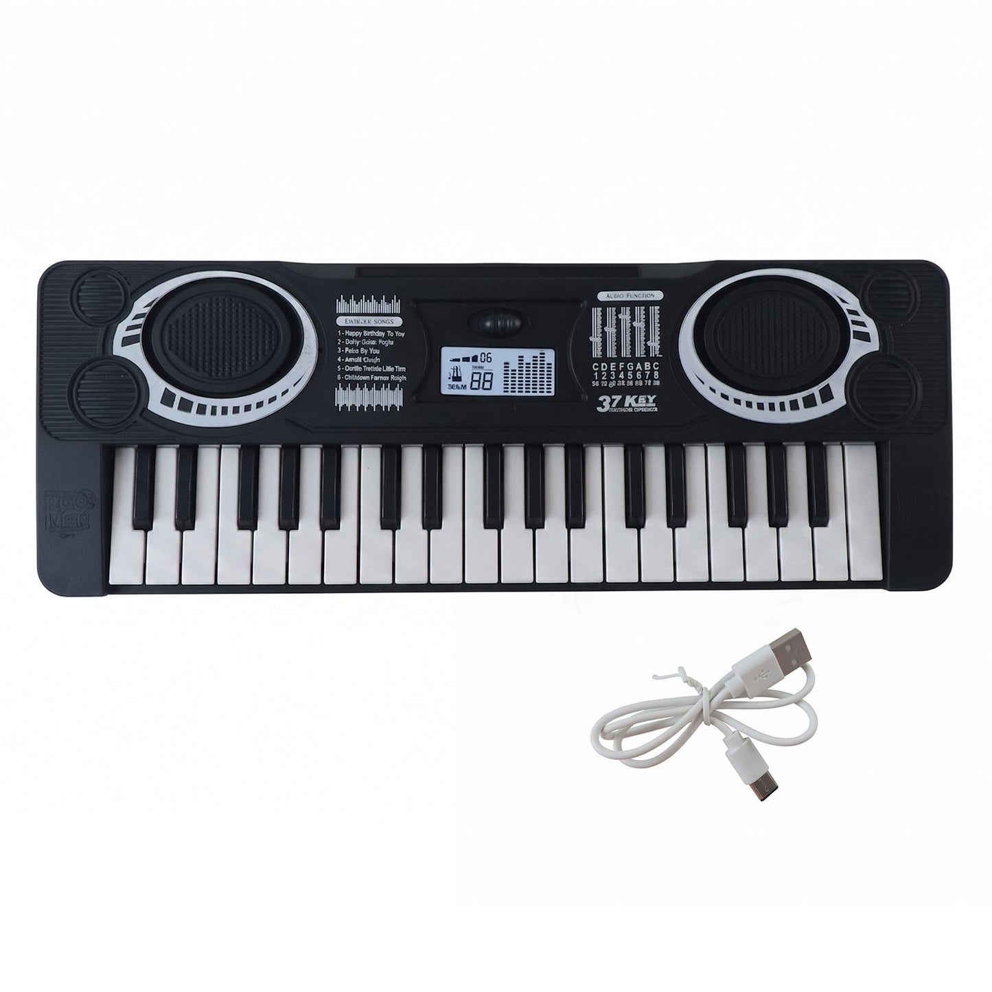 Colorful keyboard toy displaying multiple sound buttons