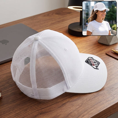 Stylish breathable mesh trucker baseball cap for men and women