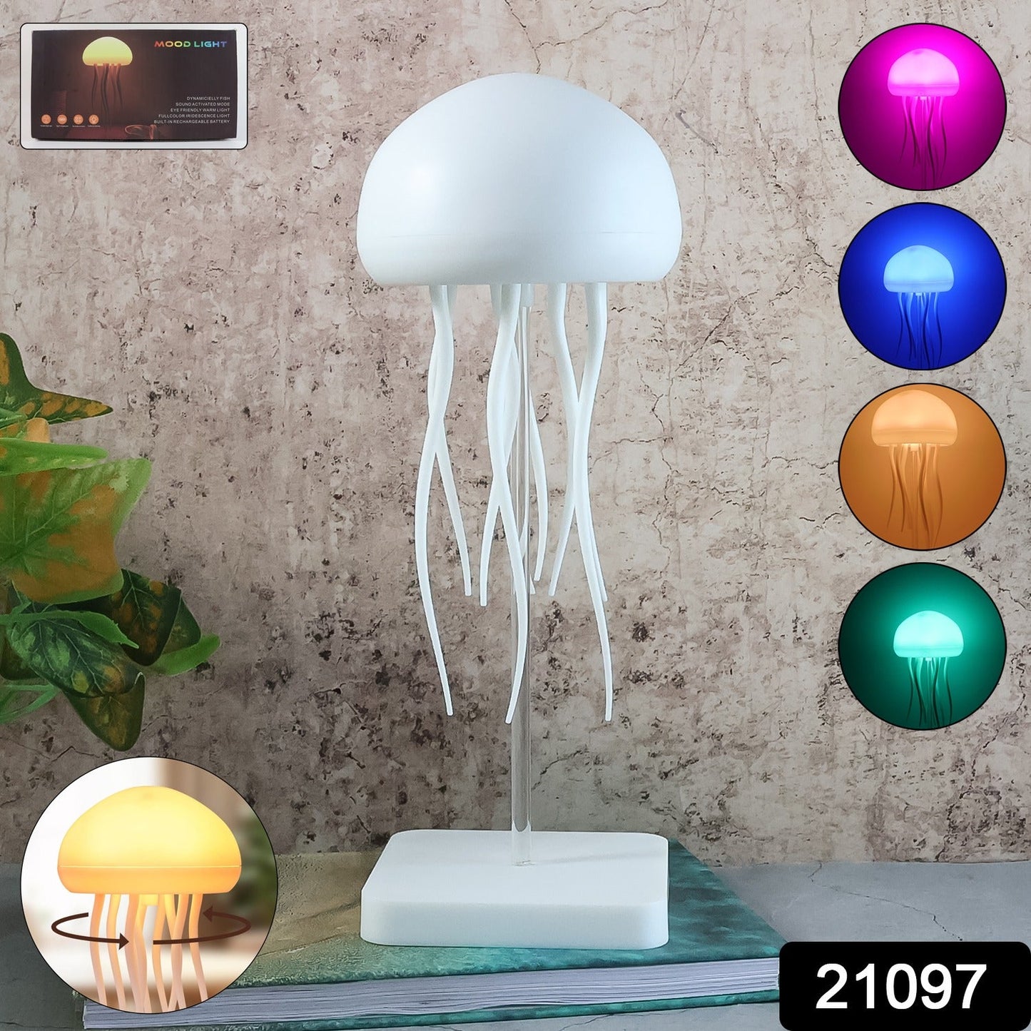 Decorative ambient LED mood light lamp with jellyfish design