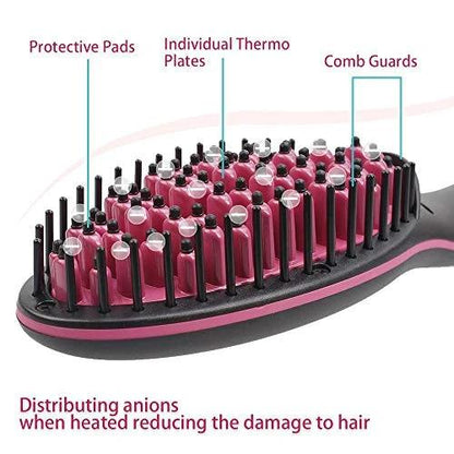 A person using the Ceramic Hair Straightener to achieve sleek, straight hair.