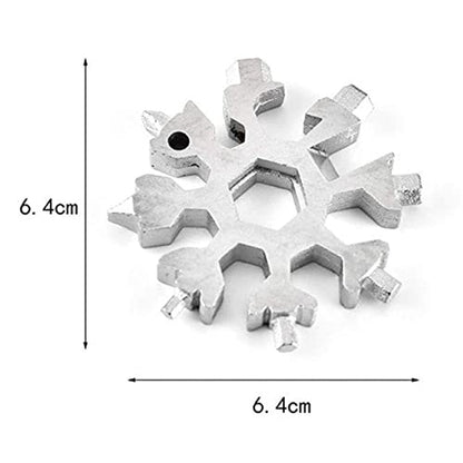 The durable stainless steel Snowflake Multi-Tool with its flathead screwdriver function.