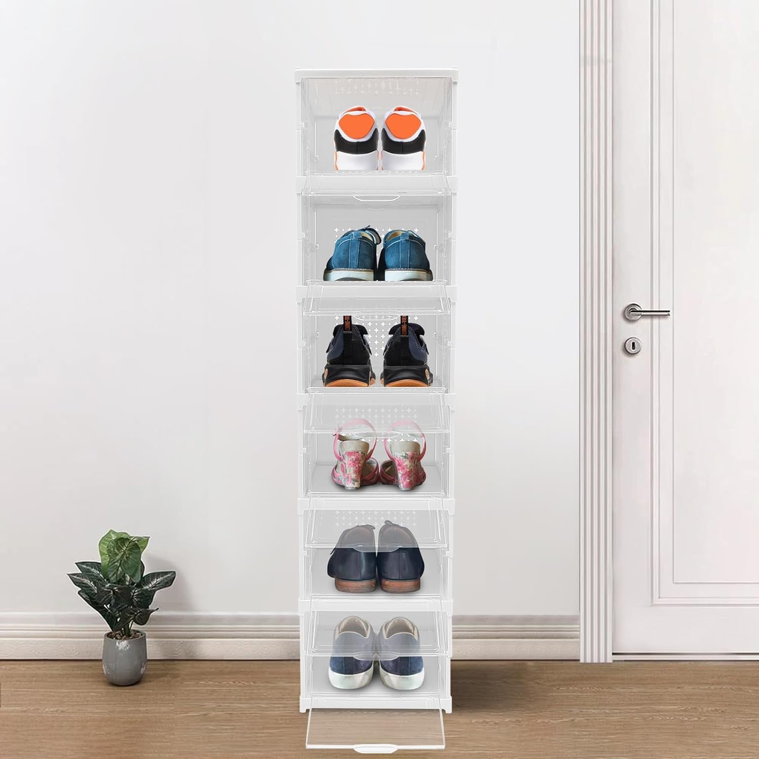 6-layer stackable storage cart in a modern kitchen, neatly organizing essentials.