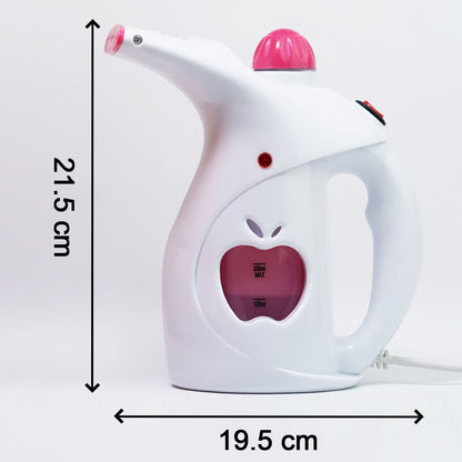 Convenient travel steamer for facial care and keeping garments fresh on the go.