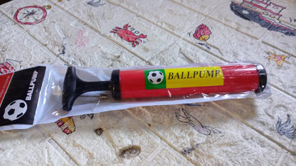 The 24CM sports ball pump and accessories displayed on a clean surface.