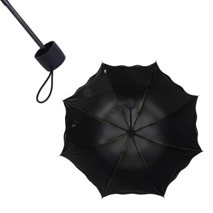 An open Magic Umbrella with its original, subtle blossom pattern before getting wet.