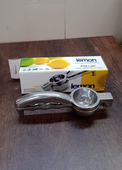 Pure, seedless juice being extracted by the efficient lemon squeezer.