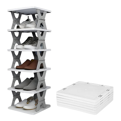 Organivo 6-layer foldable shoe rack, neatly packaged for delivery.
