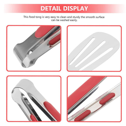 Practical kitchen food pickup tongs featuring a comfortable anti slip grip.