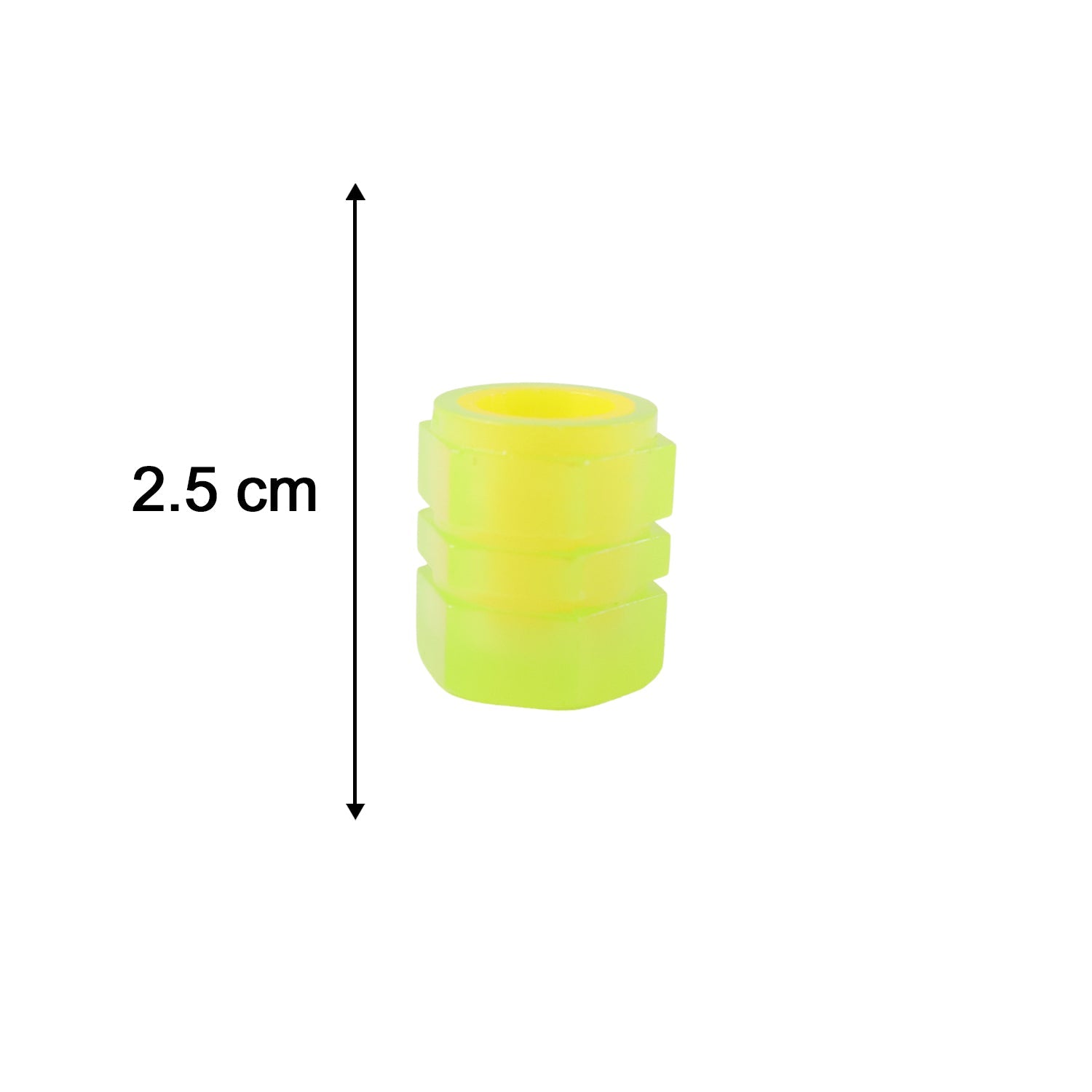 Diagram illustrating the compact dimensions of the Luminous Tyre Valve Caps.