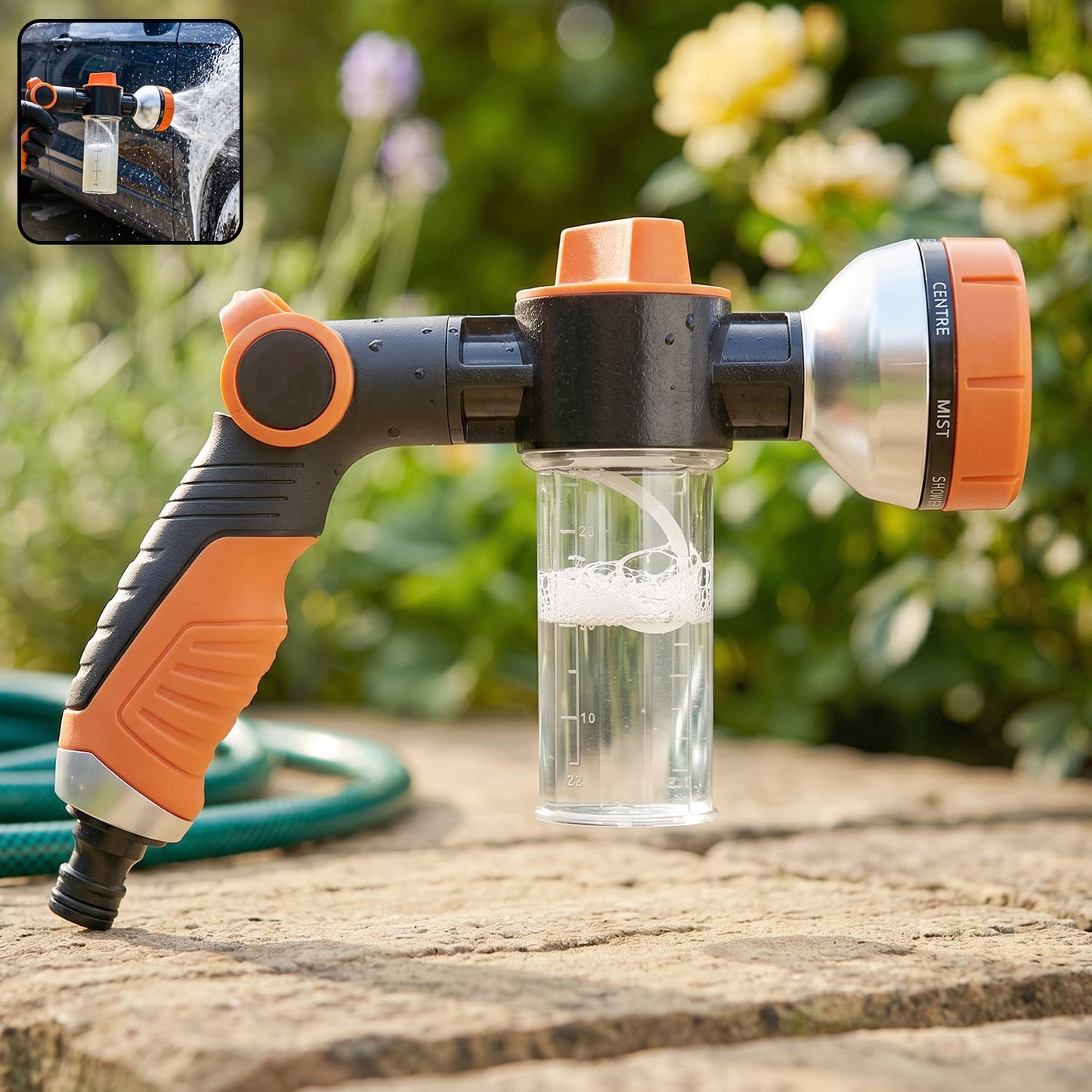 Adjustable Hose Spray Nozzle  Multi-pattern Water Gun For Car  Garden