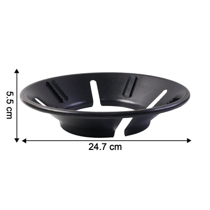 Closeup of durable gas stove flame protector ring showing corrosion resistance