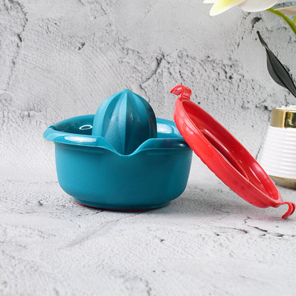 Side profile of compact manual citrus juicer designed for easy handling