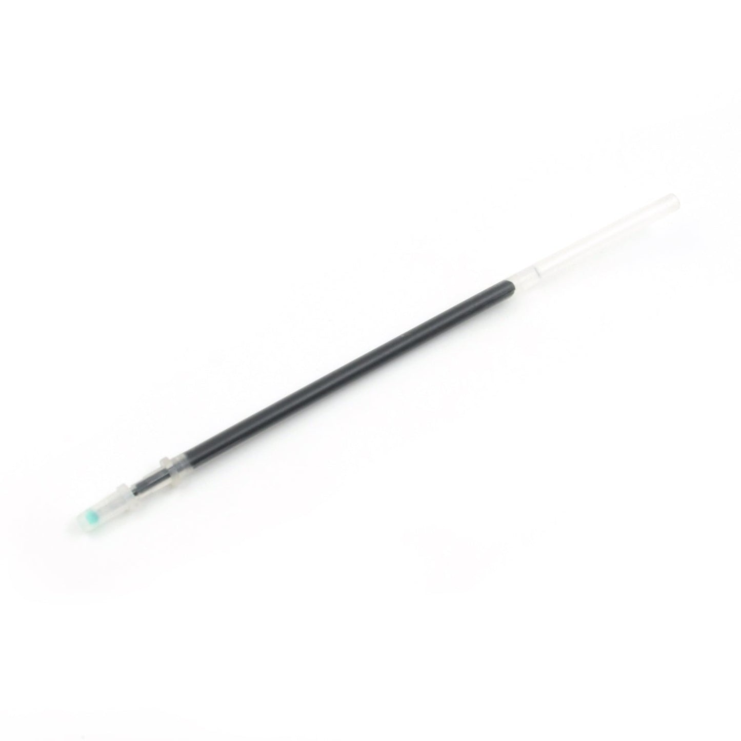 An InkGlow black pen refill shown against a white background, highlighting its sleek design.