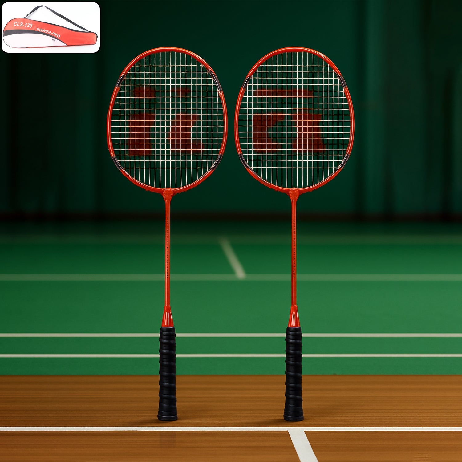 Kids badminton racket set with nylon string mesh and carry bag