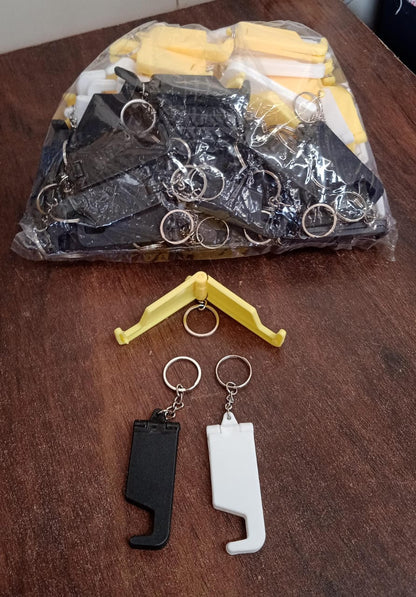Another view of the versatile 2-in-1 keychain and mobile stand.