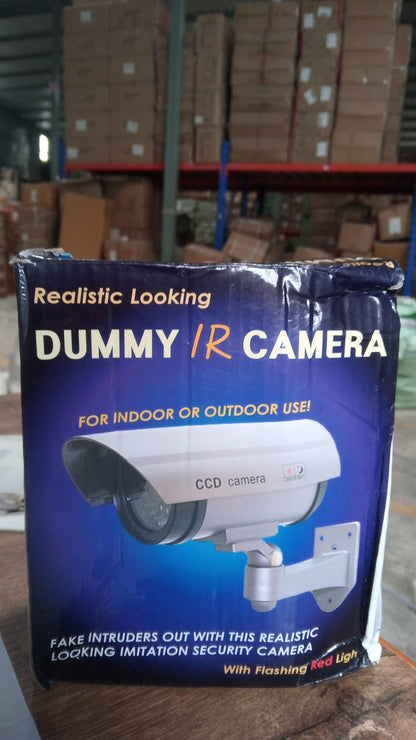 Angled view of the durable, weatherproof fake CCTV camera, ready for outdoor installation.
