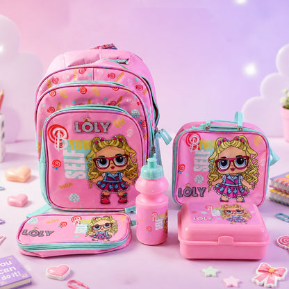 All components of the vibrant school essentials kit for children.