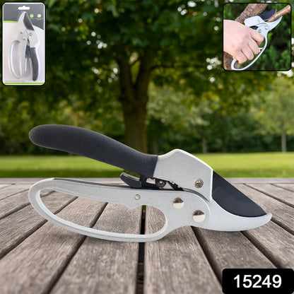 Indo Glow gardening pruning shears displayed open on a clean white background.